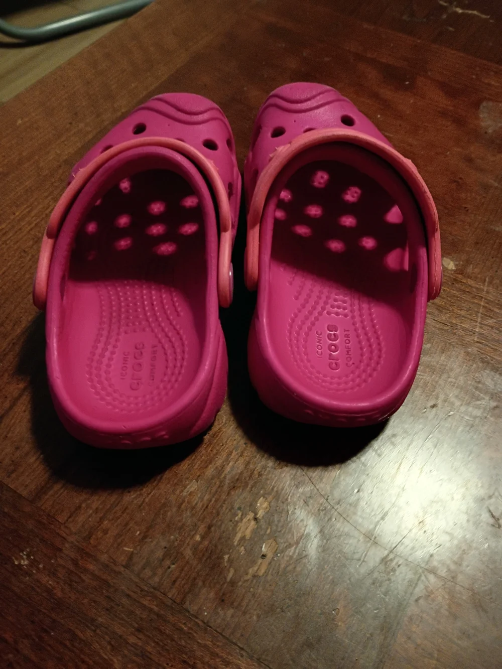 CROCS Kids Hot Pink Slip-On Clogs with Back Strap
